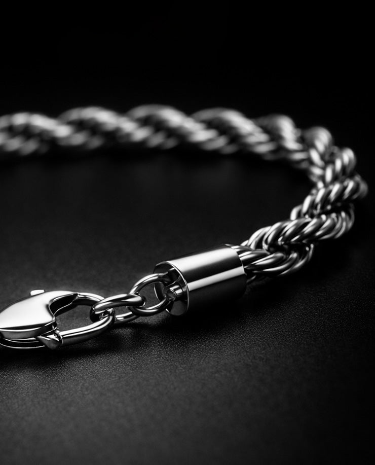 Loom & Looster- Elite Silver Rope Bracelet for Men