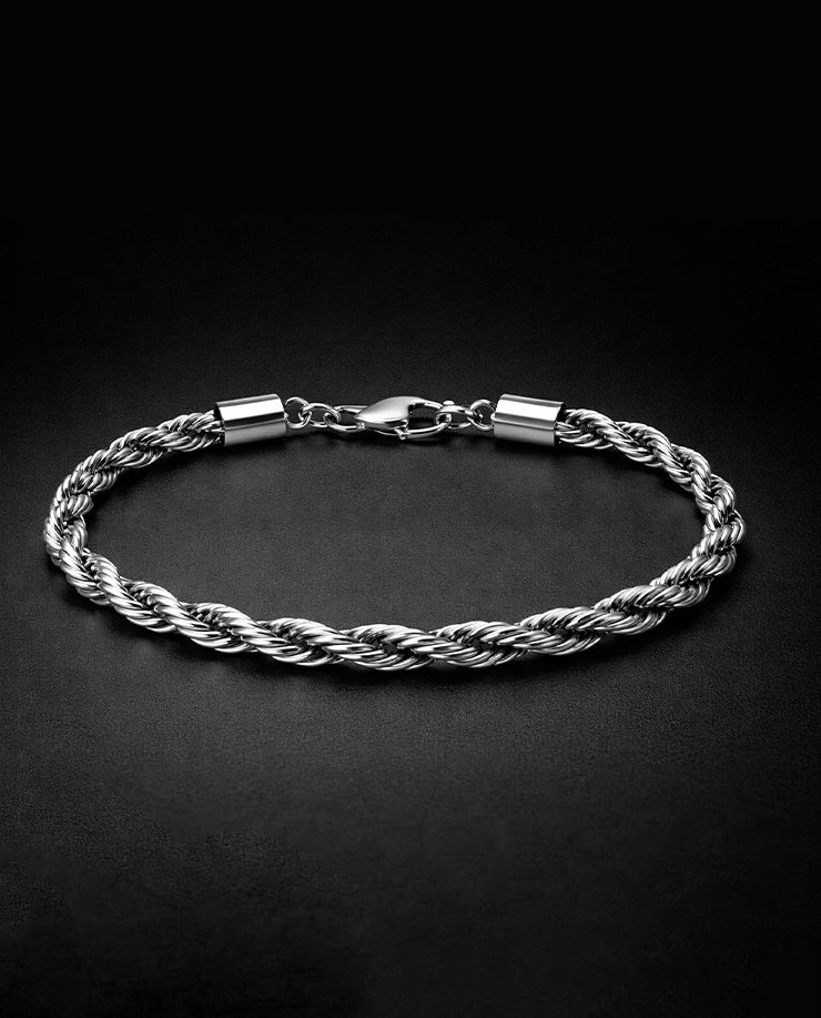 Loom & Looster- Elite Silver Rope Bracelet for Men
