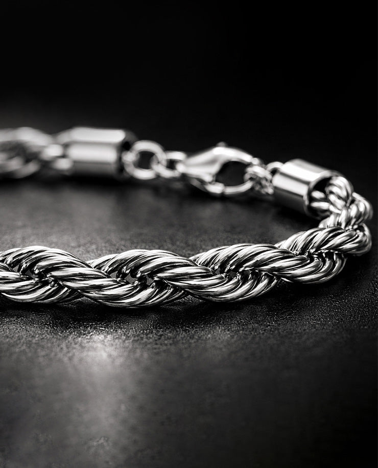 Loom & Looster- Elite Silver Rope Bracelet for Men
