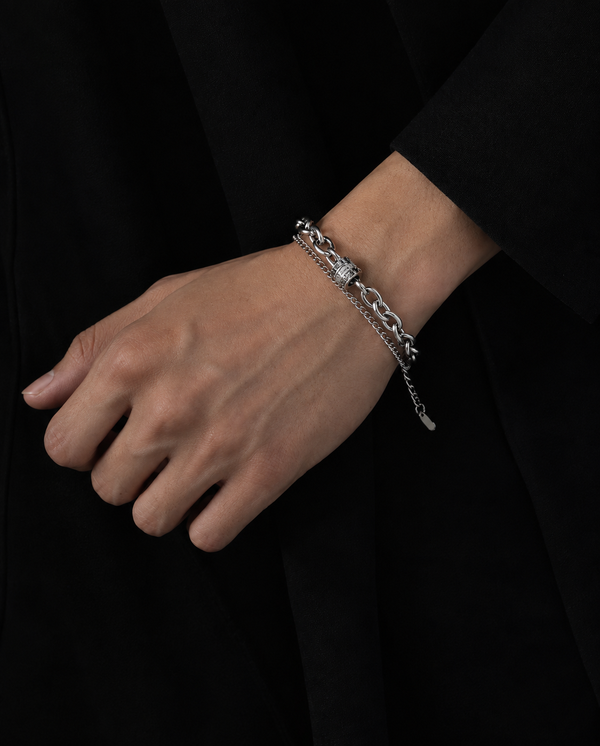 Silver-Plated Eclipse Bracelet for Men