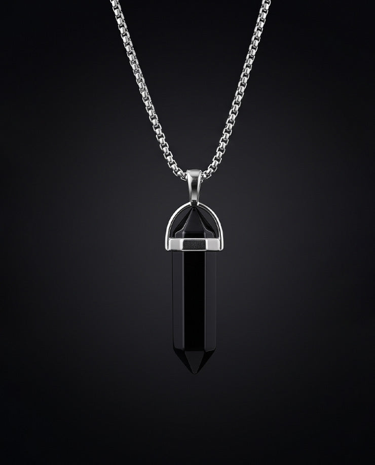 Obsidian Crystal Pendant For Men's