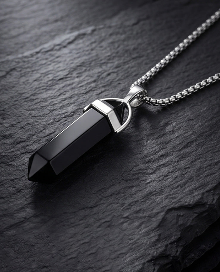 Obsidian Crystal Pendant For Men's