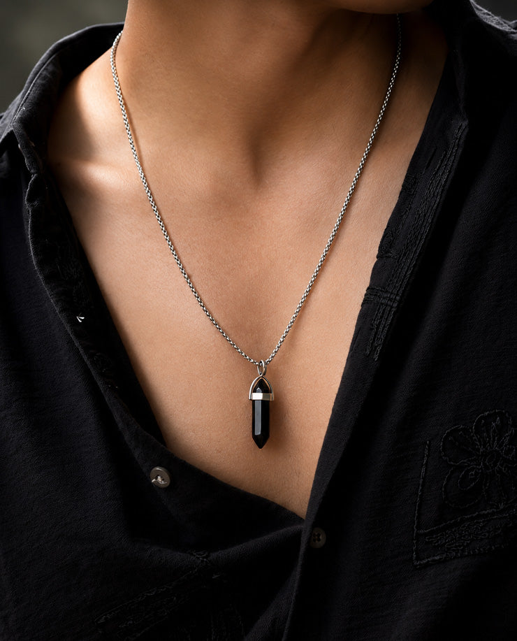 Obsidian Crystal Pendant For Men's